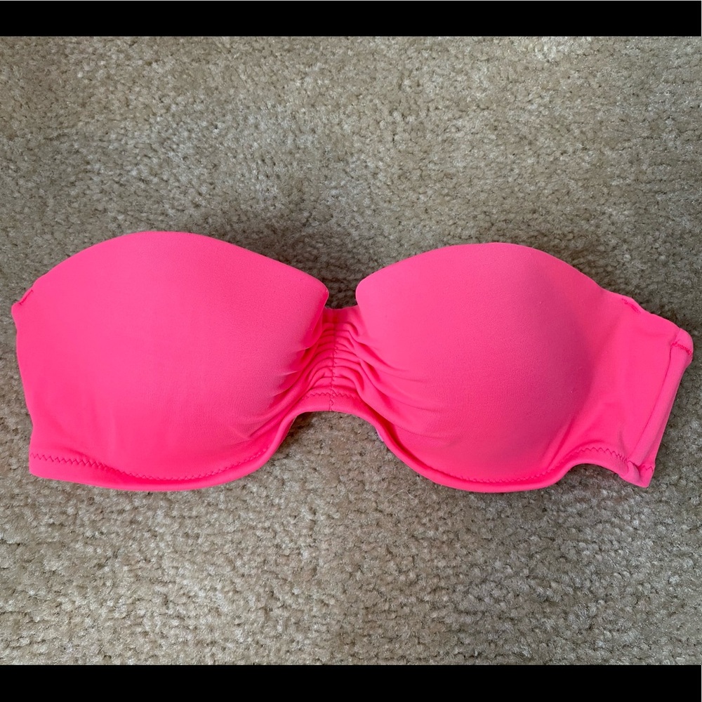 VICTORIA SECRET hot pink strapless bikini top